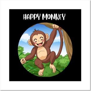 Happy Monkey Posters and Art